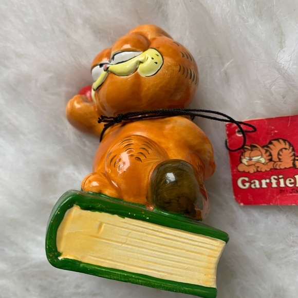VTG 1981 Enesco Garfield Ceramic Figure “The Dog Ate My Homework” Figurine w Tag - Picture 5 of 11